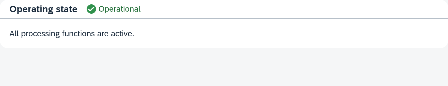 Operating state area with the "Fetch field structure" action and the time of the last fetch