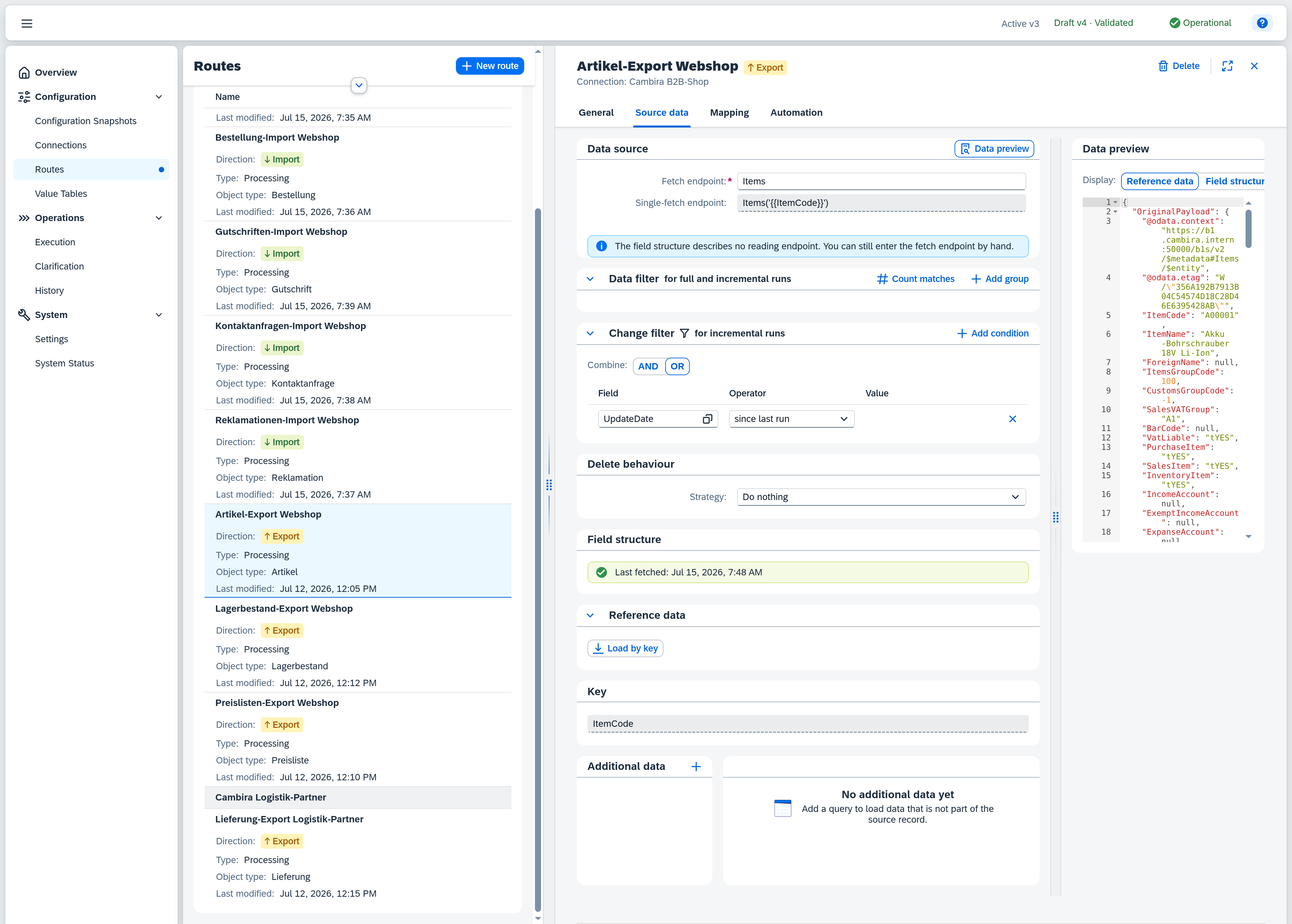 Routes — Source data